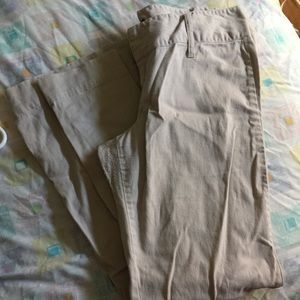 Khaki color boot leg pants