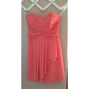 David's Bridal Coral Bridesmaids Dress Size 6