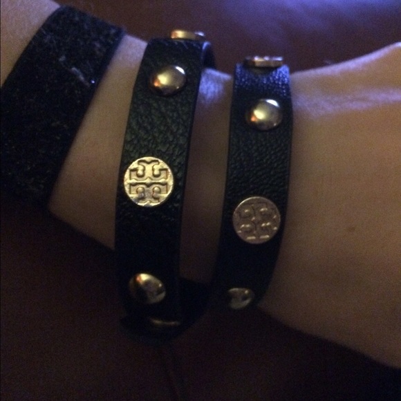 Tory Burch Black and Gold cuff bracelet