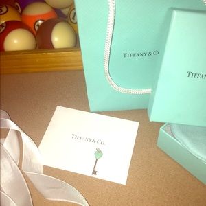 🔑Tiffany and co. Small heart key w/blue enamel