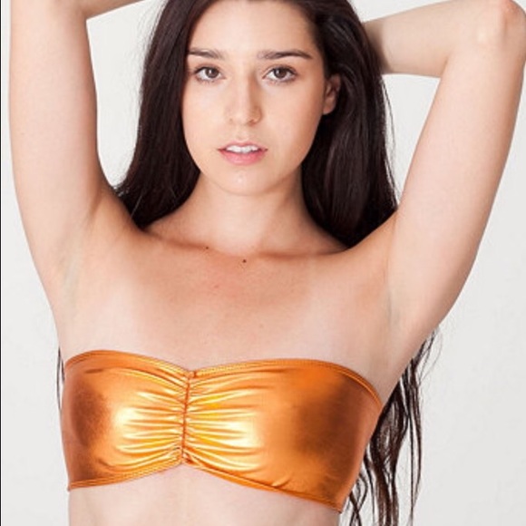 American Apparel Shiny Ruched Front
Tube Bra - Picture 1 of 3