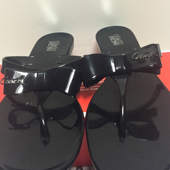 Coach Shoes - Black Coach jelly sandals (flip flops)