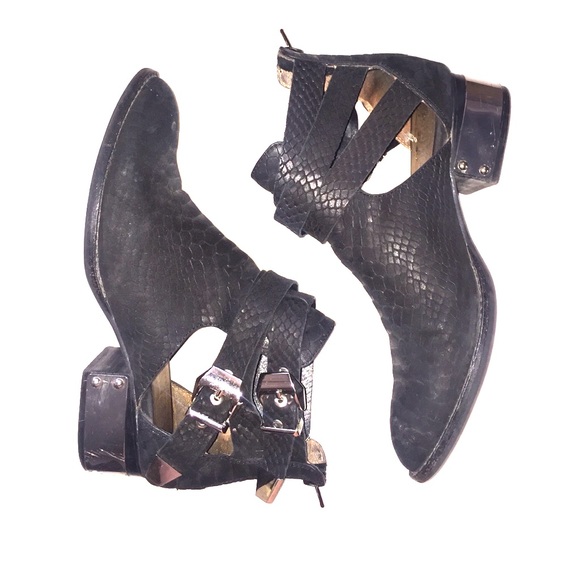 Jeffrey Campbell Everly Snake Embossed Booties