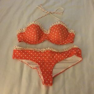 Pink and white polka dot Victoria's Secret bikini
