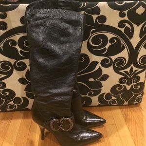 Nine West knee high boots with cute side buckle