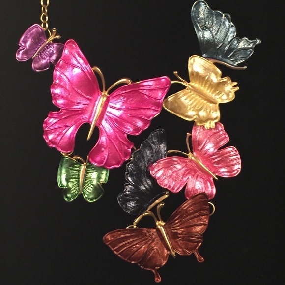 Chunky Butterfly Statement Necklace