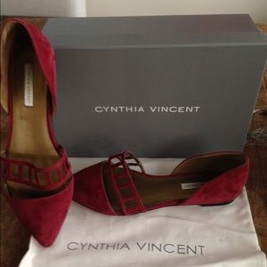 Cynthia Vincent Eloise Kid Suede D'Orsay Flat