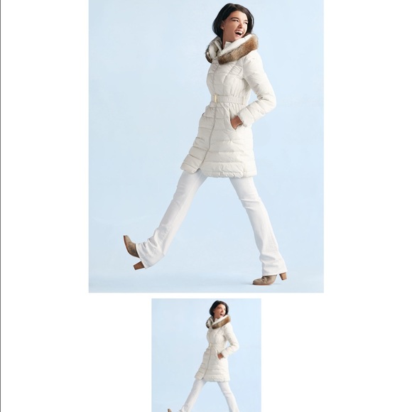 Tahari down with real fur trim - Picture 2 of 3