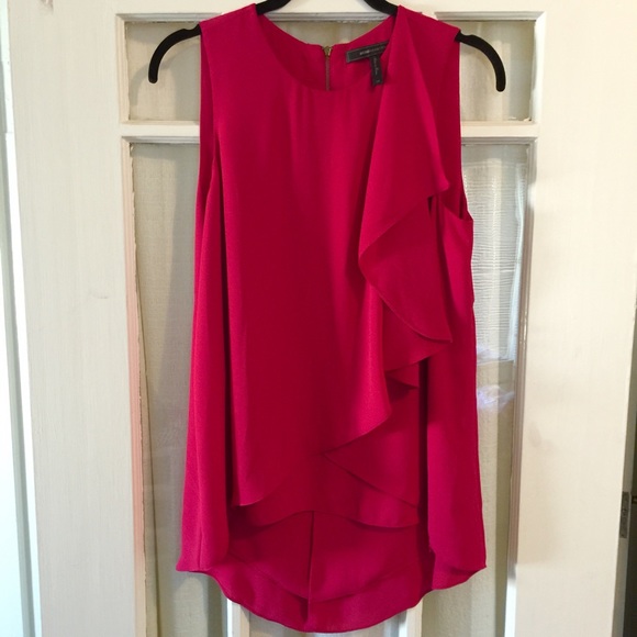 BCBGMAXAZRIA Pink Split Back Sleeveless Top