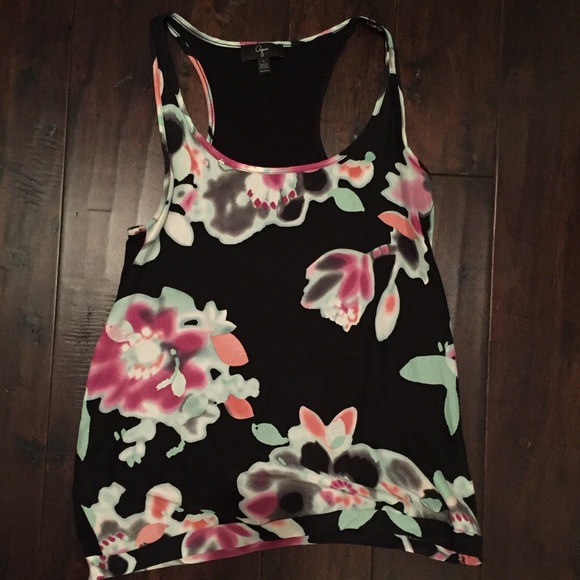 AQUA floral racerback tank