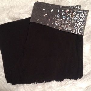 PINK sequined yoga pants