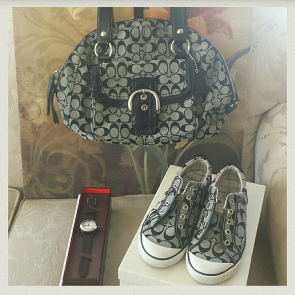 **SOLD ON MERCARI** Black Coach "C" bundle! - Picture 1 of 4