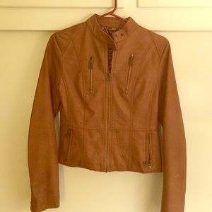 Medium brown leather jacket by Love Culture.
