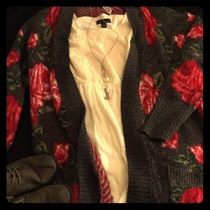Aeropostale Floral Cardigan XL