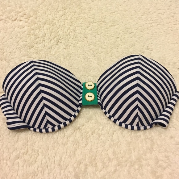 striped strapless swimsuit top
