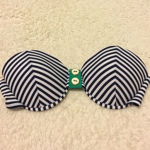 striped strapless swimsuit top