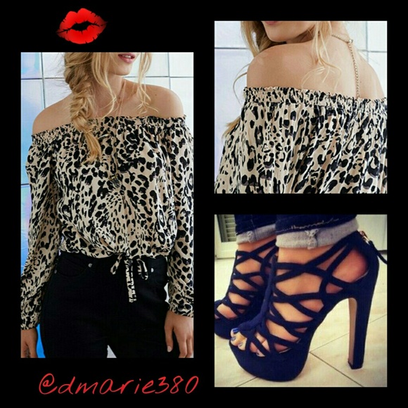 Tops - 🚨SALE  Sexy off shoulder Leopard print Blouse