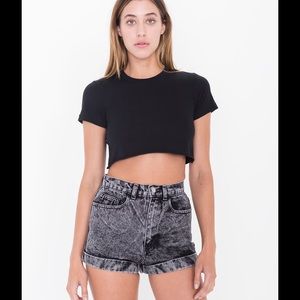 American Apparel Acid Wash High Waisted Shorts