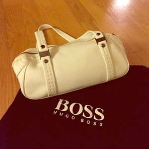Hugo Boss white leather bag
