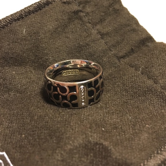 Coach Black Enamel Ring - Picture 2 of 4