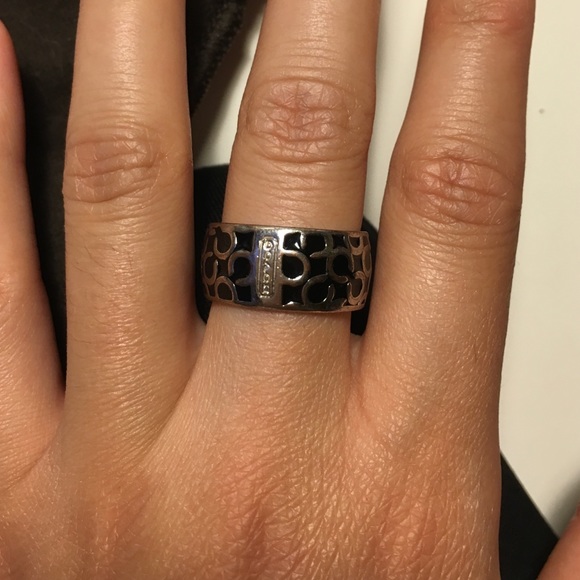 Coach Black Enamel Ring - Picture 3 of 4