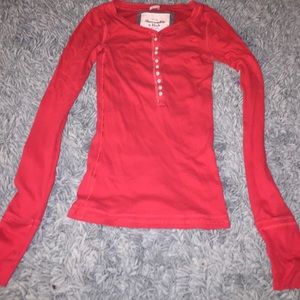 Red Abercrombie and Fitch shirt