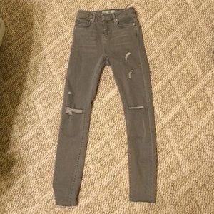 TOPSHOP grey distressed JAMIE jeans