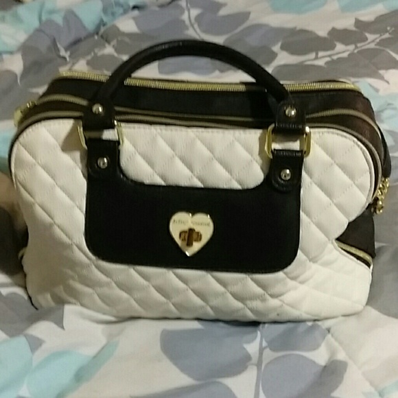 Betsey Johnson black and white purse