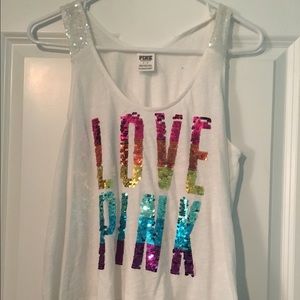 Victoria's Secret PINK multi color sparkly tank