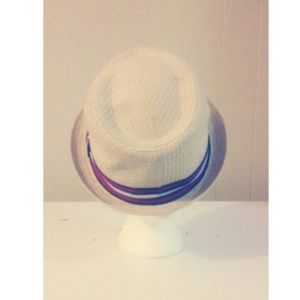 Hat with red and white strips