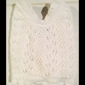 White knit cotton crop top by Jay Jacobs
