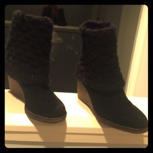 Adorable Sweater Wedge Boots