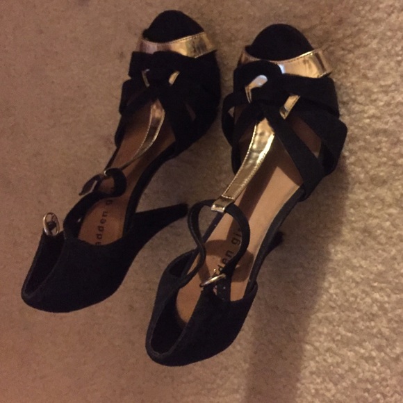 Black and Gold Heels