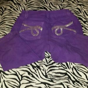 Purple , Capri / Shorts . Jeggins