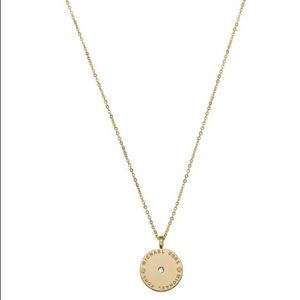 Michael Kors Logo disc pendant necklace (gold)