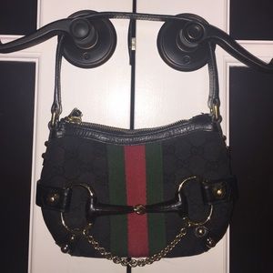 Rare Gucci Mini Monogram Canvas Horsebit Handbag
