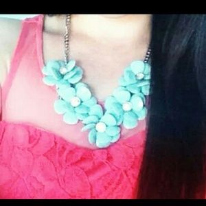 Blue flower necklace