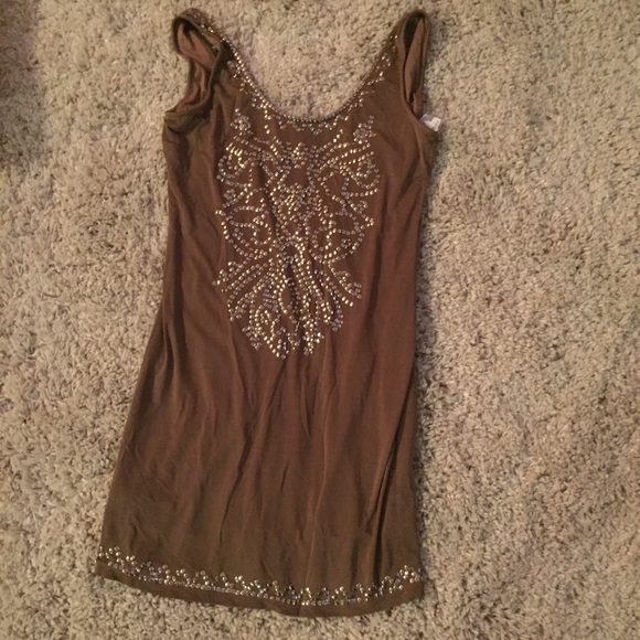NWT Brown Studded Mini Dress