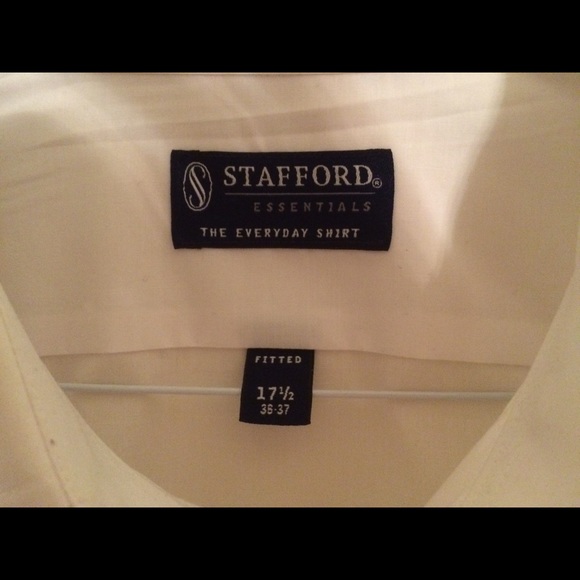 Stafford 17 1/2 36/37 white solid button down - Picture 2 of 2
