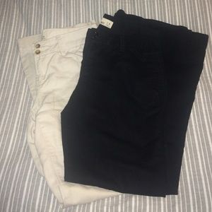 2 pairs of linen pants; black and khaki