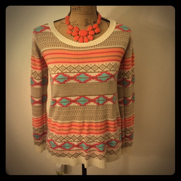Tribal pattern fall sweater