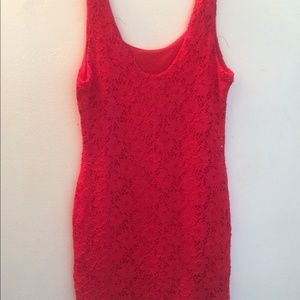 Lace red dress