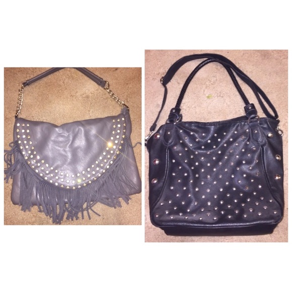 2 Large Faux Leather Jeweled Purses $15 for both
