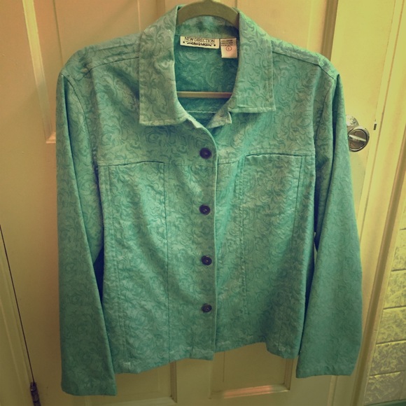 Aqua Jacket w/Buttons Size Large, New Directions