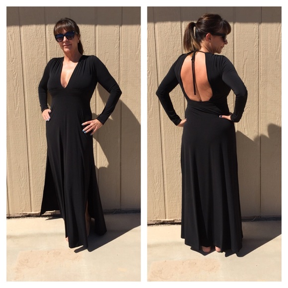 🆕LISTING Veronica M Black Slit Dress - Picture 2 of 2