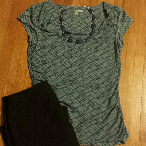 Two tone blue on blue top