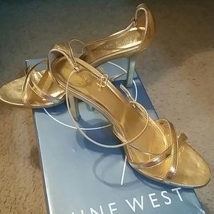 Nine West gold party shoes