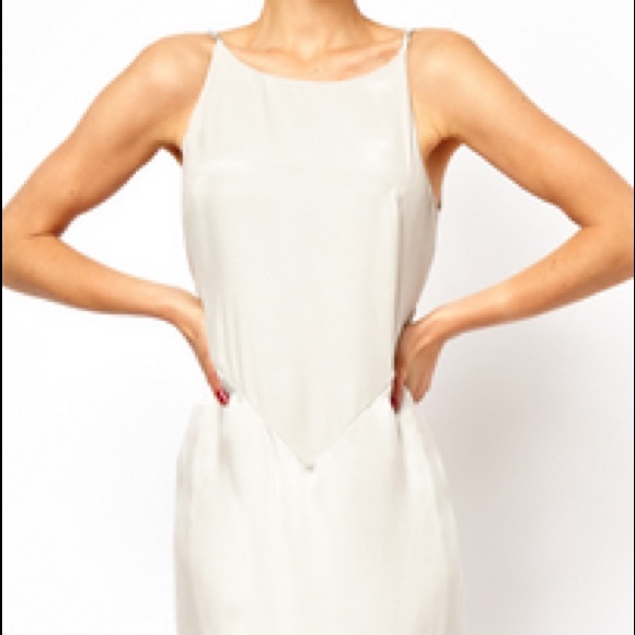 Mango long silver formal dress