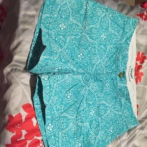 Turquoise printed shorts