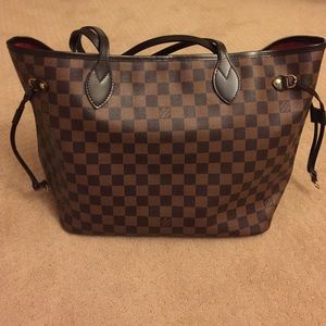 Beautiful Brown Checkered Shoulder Tote